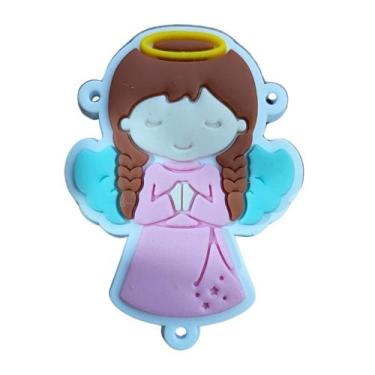 Imagem de Kit 10/50 Peças aplique Emborrachado Anjos/ Anjinhas Fofas - RAE, Rosa