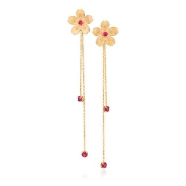 Imagem de Brinco 2 Em 1 Formato Flor De Cerejeira Com 527192 - ROMMANEL, Rosa, u