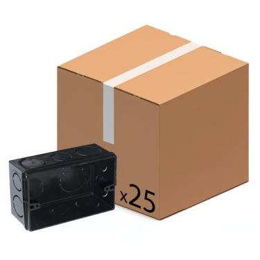 Imagem de Kit c/ 25 Caixa de Luz 4x2 Embutir Preta - Akato