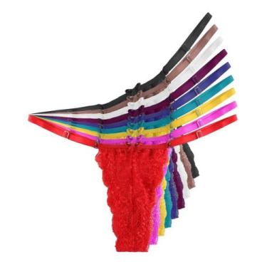 Imagem de Calcinha Feminina String Fio Dental Regulável Ajustável Renda  - Regio