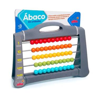 Imagem de Contador Ábaco C/ 50 Contas Pedagógico Educativo - Elka Brinquedos