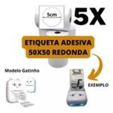 Imagem de Etiqueta Redonda 5cm Para Mini Impressora Gatinho - 5 Rolo - PERSONALI