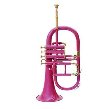 Imagem de SM'Sai Musicals Flugel Horn B♭ Fuscia Pink em Latão Alemão com Estojo Rígido para Iniciantes e Profissionais