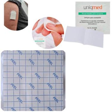 Imagem de Kit 20 Adesivo P/ Sensor Libre + 20 Lenços Alcool Swab Incluso - Skinu