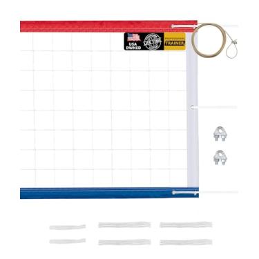 Imagem de YNSZAS  rede de vôlei profissional resistente, cabo de arame para aeronave de 46 pés, resistente às intempéries atualizado, portátil para ambientes externos e internos, piscina, árvores,