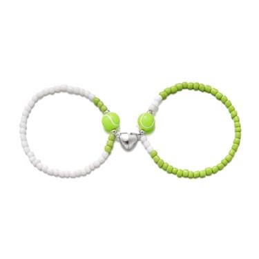 Imagem de Pulseiras esportivas combinando com bolas para homens e mulheres, pulseiras elásticas de futebol, tênis, basquete, voleibol, futebol, esportes, acessórios para o dia do jogo, para casais melhores