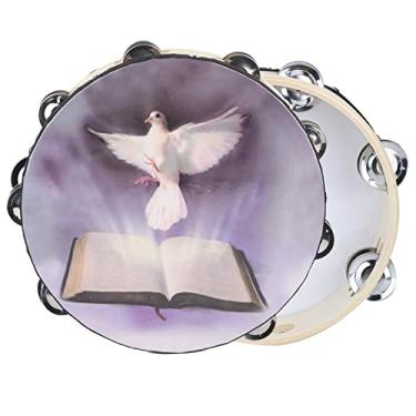 Imagem de Pandeiro Akozon Double Row 20CM/25CM - Instrumento Musical de Percussão para Bateria, Perfeito para Dançarinos, Músicos e Entusiastas - Som de e Design Durável (25cm)