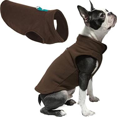 Imagem de Gooby Colete de lã para cães – Marrom turquesa, GG – Casaco quente de lã para cães com coleira de anel de vedação – Casaco de inverno para cães pequenos – Roupas para cães de frio para cães pequenos meninos ou meninas