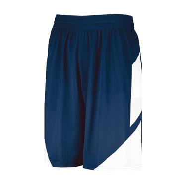 Imagem de Short de basquete Augusta Youth Step-Back Azul Marinho/Branco Grande