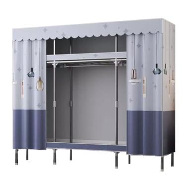 Imagem de Guarda-roupa Forte guarda-roupa autônomo rack de roupas organizador de armazenamento de roupas simples guarda-roupa de tecido para quarto sala de estar armário