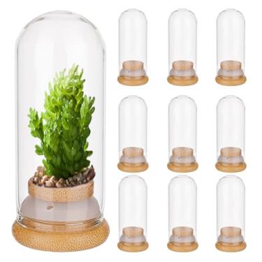 Imagem de PH PandaHall 10 peças mini cúpula de vidro cloche de 28,3 g transparente cúpula de vidro cúpula de vidro caixa de exibição frascos decorativos garrafas de vidro com base para lembrancinhas de festa de