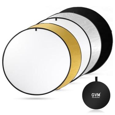 Imagem de Refletor de luz GVM 43 polegadas/110 cm, refletor de fotografia 5 em 1 - refletor fotográfico dobrável branco/prata/dourado/preto/translúcido, com bolsa para fotografia em estúdio, fotografia ao ar
