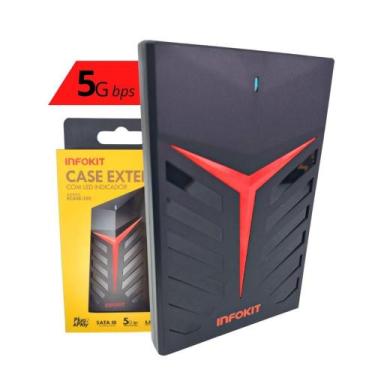 Imagem de Case Hd Externo Gamer Notebook Sata 2.5 Usb 3.0 Gaveta - Infokit
