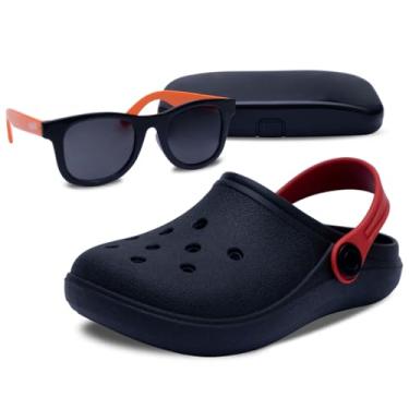 Imagem de Kit Oculos de Sol E Babuche Sandalia Chinelo Moda Infantil Menina Menino Leve Macio K30 (Preto, BR, Criança de 1 a 3 anos, Numérico, 24)