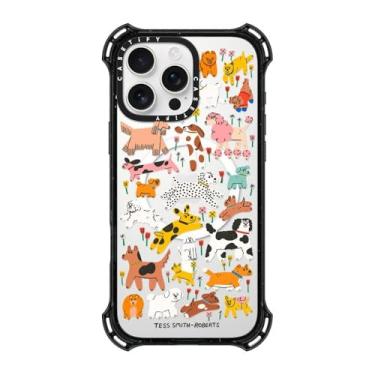 Imagem de CASETiFY Capa Bounce para iPhone 16 Pro Max [à prova de choque/6,5 m. Proteção contra quedas de grau militar 6X/compatível com Magsafe] - Cães - Preto transparente