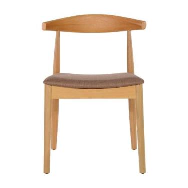 Imagem de Cadeira Carina - Madeira Natural - Linho Marrom  - shopshop