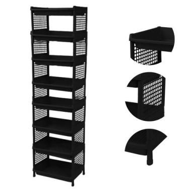 Imagem de Prateleira Estante De Plástico 8 Andares Multiuso Desmontável 40x28x15