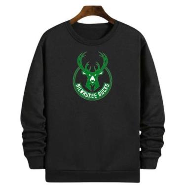 Imagem de Blusa Moletom Gola Basquete Milwaukee Buck Giannis Basketball - Loja W