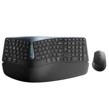 Imagem de Combo de Teclado e Mouse EDJO MK835 Ergo - Conexão Bluetooth/2,4G