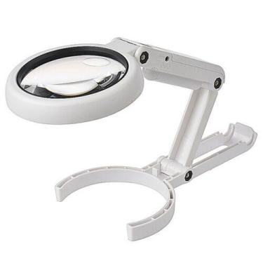 Imagem de Lupa com 8 Luzes LED para Leitura - Luminária de Mesa