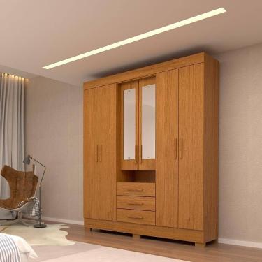 Imagem de Guarda Roupa Casal Bolívia Com Espelho 6 Portas 100% Mdf Linhamobília Cinamomo