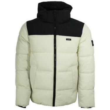 Imagem de Jaqueta Calvin Klein Colorblock em Matelassê Off White/Preto Masculina-Masculino