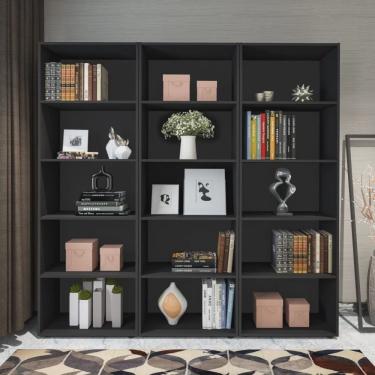 Imagem de Kit 3 Estantes para Livros 5 Prateleiras 180cmx180cm Multy