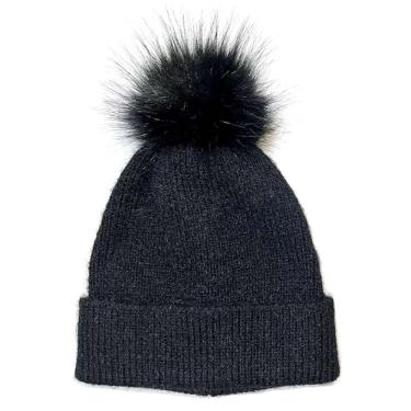 Imagem de GORRO BASIC+ FEM POMPOM PRETO LR24106