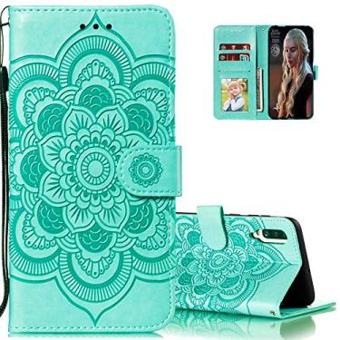 Imagem de LEECOCO Capa para Galaxy A51 Mandala Embossing Luxury PU Leather Flip Notebook Carteira Estilo Livro Suporte Magnético Slot para Cartão Folio Bumper Capa de Proteção para Samsung Galaxy A51 Mandala