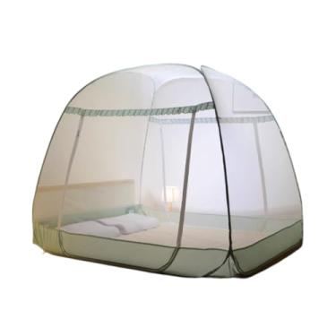Imagem de Mosquiteiro dobrável de poliéster com três portas, rede mosquiteira pop-up com rede mosquiteira lavável na parte inferior