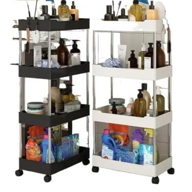 Imagem de Carrinho Organizador 4 andares Multiuso Prateleira Carrinho 4 camadas(Aleatorio,KIT 3 CARRINHOS P+M+G)