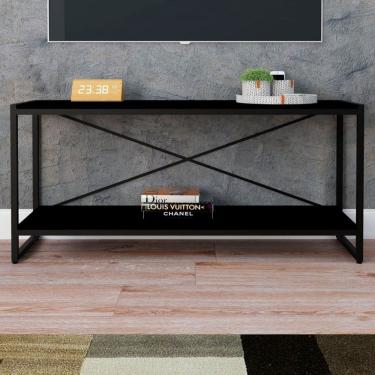 Imagem de Rack para TV Até 50 Polegadas Leader 1 Prateleira Preto ônix/Preto - Pnr Móveis