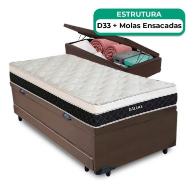 Imagem de Bicama Baú + Colchão Dallas Molas V-Store 78x188x64