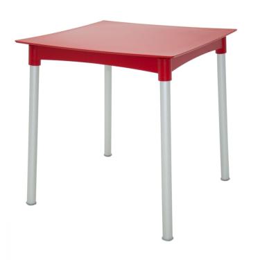 Imagem de Mesa Tramontina Diana 70x70cm Polipropileno Vermelho Pernas de Alumínio