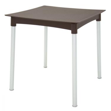 Imagem de Mesa Tramontina Laura Rattan 70cm Marrom Pernas de Alumínio