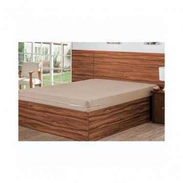 Imagem de Capa para Colchão com Zíper Queen Cáqui Bordados Ricardo