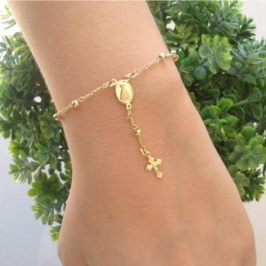 Imagem de Pulseira Estilo Terço Em Banho De Ouro F. 5.7