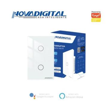 Imagem de Interruptor inteligente Lite 2 botões touch Wi-Fi branco Novadigital