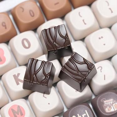 Imagem de ULTRAEQUIP Teclas artesanais em forma de chocolate 1U teclas de resina feitas à mão para teclado mecânico (tipo B)