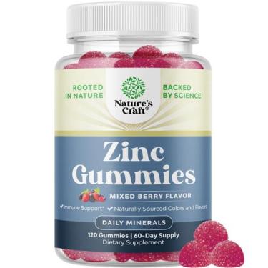 Imagem de Suplemento Natures Craft Extra Strength Zinc Gummies 120 Chews