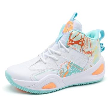 Imagem de Tênis de basquete masculino, calçados esportivos antiderrapantes da moda, tênis de corrida para treino ao ar livre(White-green,43 BR)