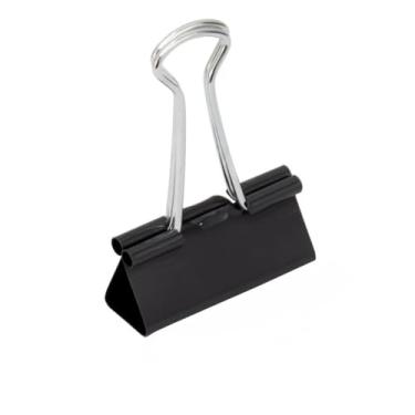 Imagem de Kit 12 Unidades Clips Borboleta Prendedor de Papel Binder 15/25mm Preto(TAM 25mm 12un)