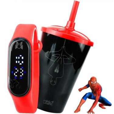 Imagem de Kit Relogio Infantil prova agua heroi luxo nota fiscal - Orizom