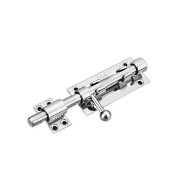 Imagem de QJFCare Trava de parafuso deslizante resistente de aço inoxidável 304 - Trava de portão de 20 cm com orifício de cadeado para portas de celeiro, galpão, cerca de segurança à prova de ferrugem para