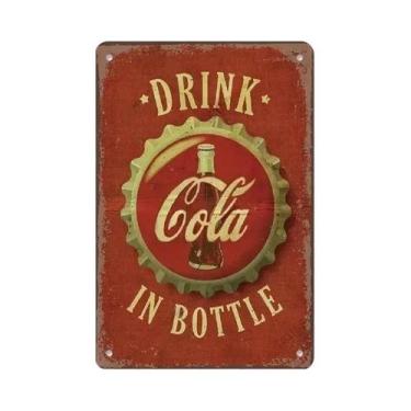 Imagem de Placa De Parede De Lata De Metal Para Refrigerantes Vintage Cola Para 