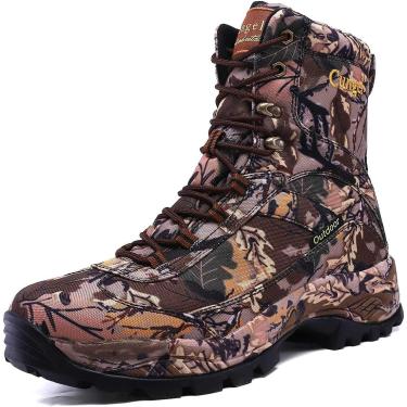 Imagem de Botas Militares Masculinas Camufladas à Prova D'água Botas De Caminhada Respiráveis Confortáveis Botas De Trekking Antiderrapantes Resistentes Ao Desgaste Sapatos De Cano Alto, Black, 7 UK
