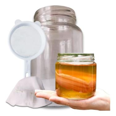 Imagem de Scoby Kombucha Pronta Vidro 250ml + Kefir + Manual + Livro Receitas Cortesia