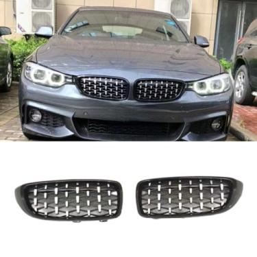 Imagem de Grade de para-choque de carro tiras decorativas kit de corpo de grade de corrida Grade de para-choque dianteiro para modificação da série 4 F32 F33 F36 2013-2019 (prata)