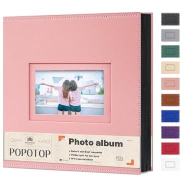 Imagem de popotop Álbum De Fotos 4X6 Com 500 Bolsos E Capa Dura Couro, Livro Grande 50 Páginas Para Família, Viagens, Casamento, Presentes Bebês