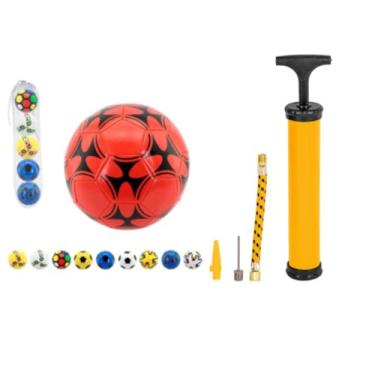 Imagem de Bola de Futebol Campo Oficial, Tamanho 5, com Bomba de Ar Manual, Kit Completo